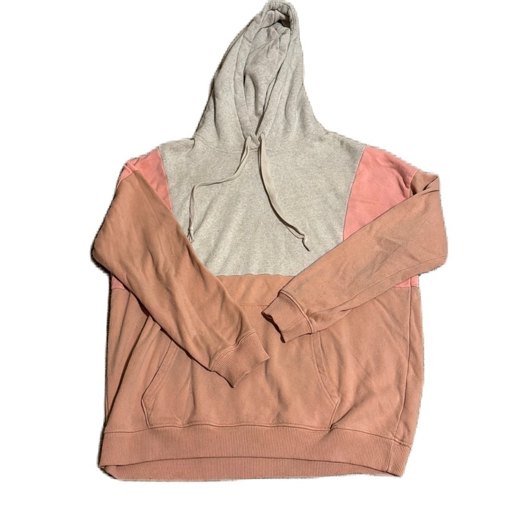American Eagle Jegging Fit Pink and Beige Soft Hooded Sweatshirt Women's Small